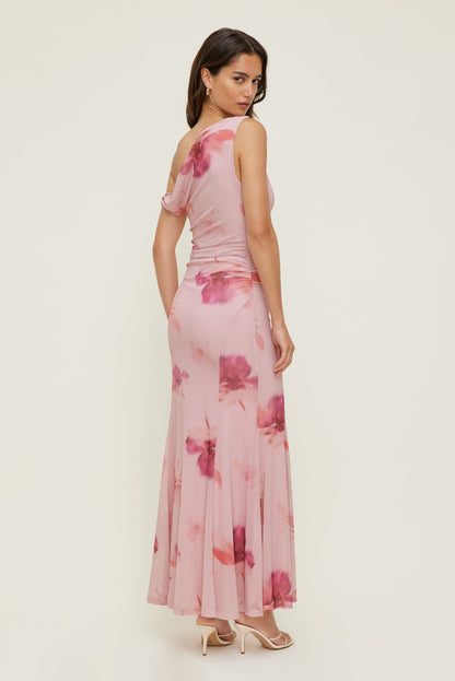 Kristina Mesh Maxi Dress Pink - Dynamite