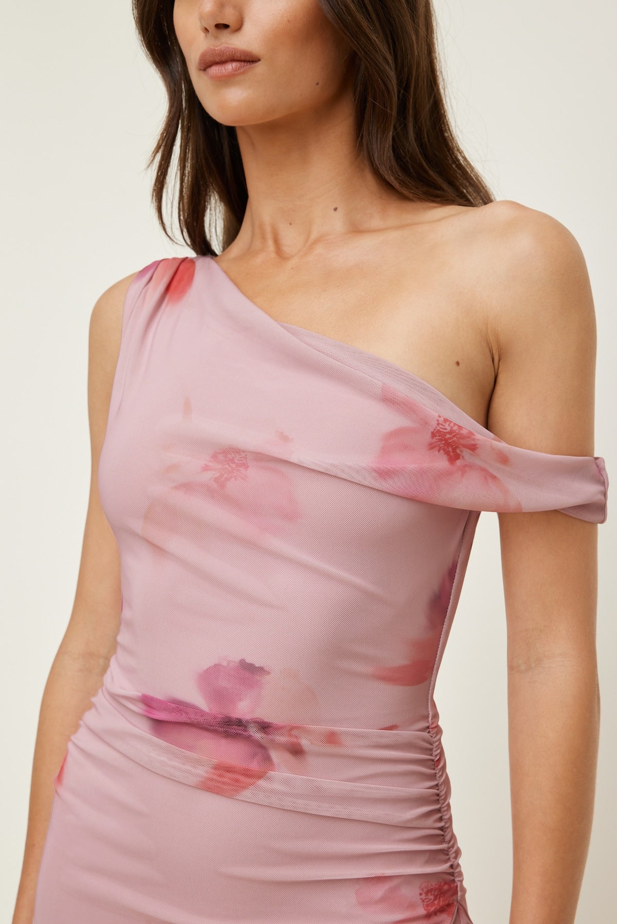 Kristina Mesh Maxi Dress Pink - Dynamite