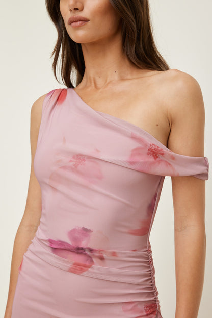 Kristina Mesh Maxi Dress Pink - Dynamite