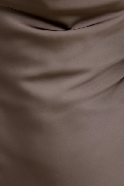 Camila Satin Romper Mini Dress Brown - Dynamite
