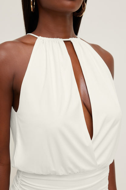 Sculpt Keyhole Mini Dress White - Dynamite