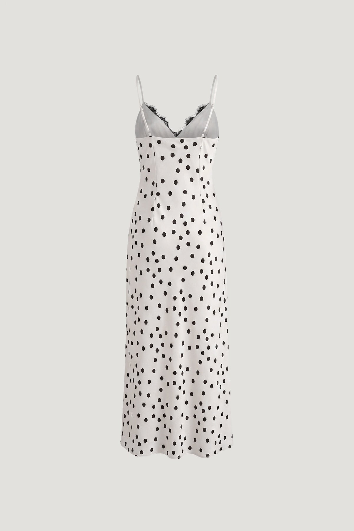 Lace Trim Satin Midi Dress Beige - Dynamite