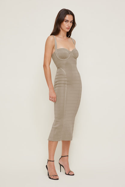 Bandage Midi Dress Beige - Dynamite