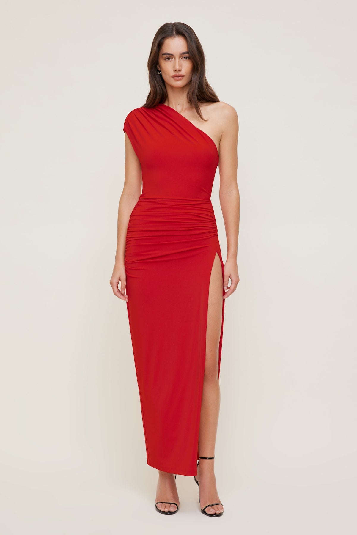Sculpt Slit Maxi Dress Red - Dynamite