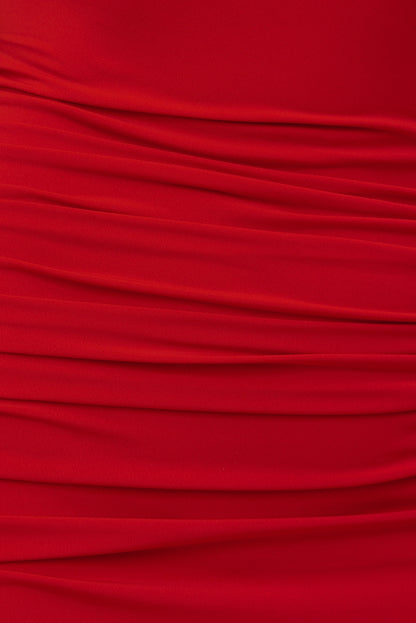 Sculpt Slit Maxi Dress Red - Dynamite
