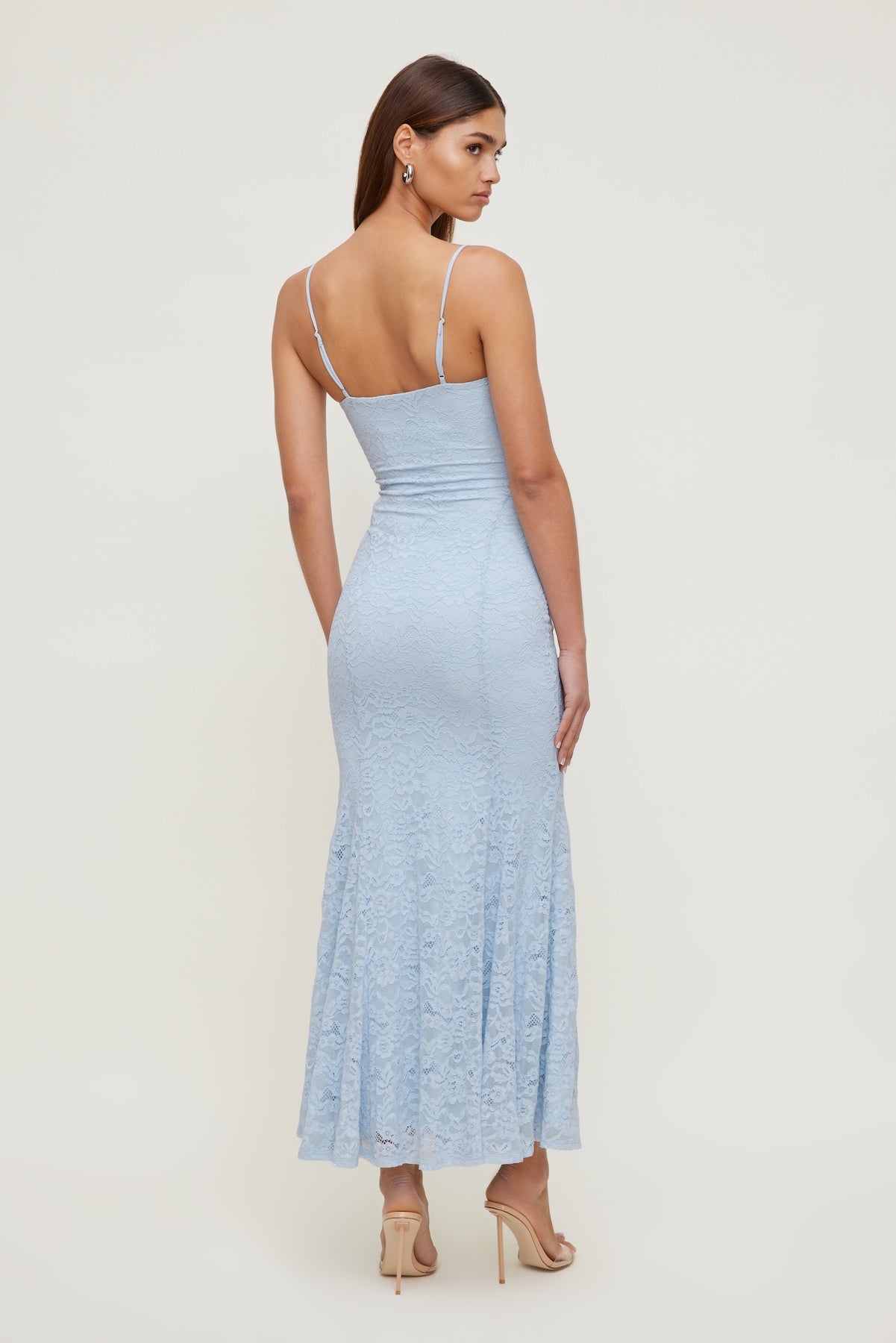 Monet Lace Overlay Maxi Dress Blue - Dynamite
