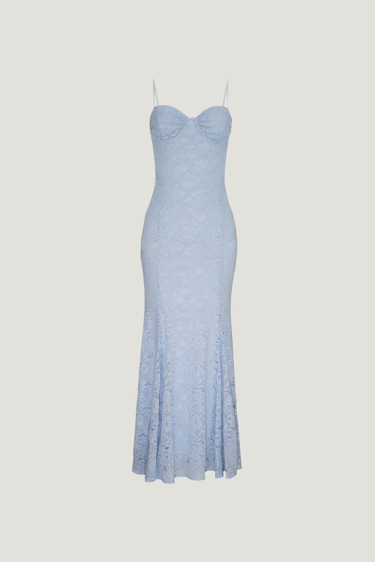 Monet Lace Overlay Maxi Dress Blue - Dynamite