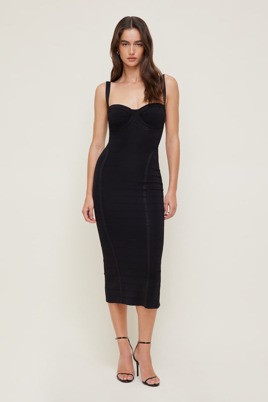 Bandage Midi Dress Black - Dynamite