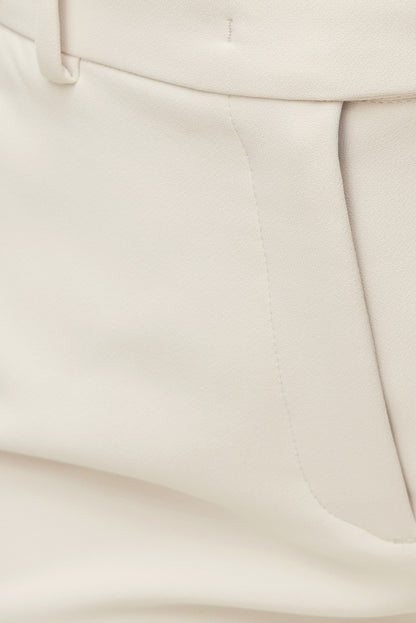 High Rise Slim Straight Leg Pants Beige - Dynamite