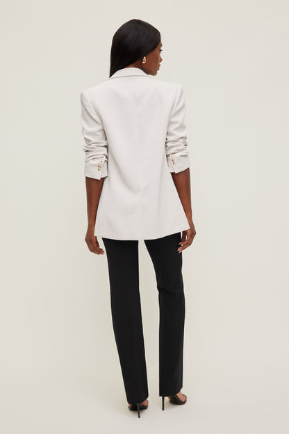 High Rise Slim Straight Leg Pants Black - Dynamite