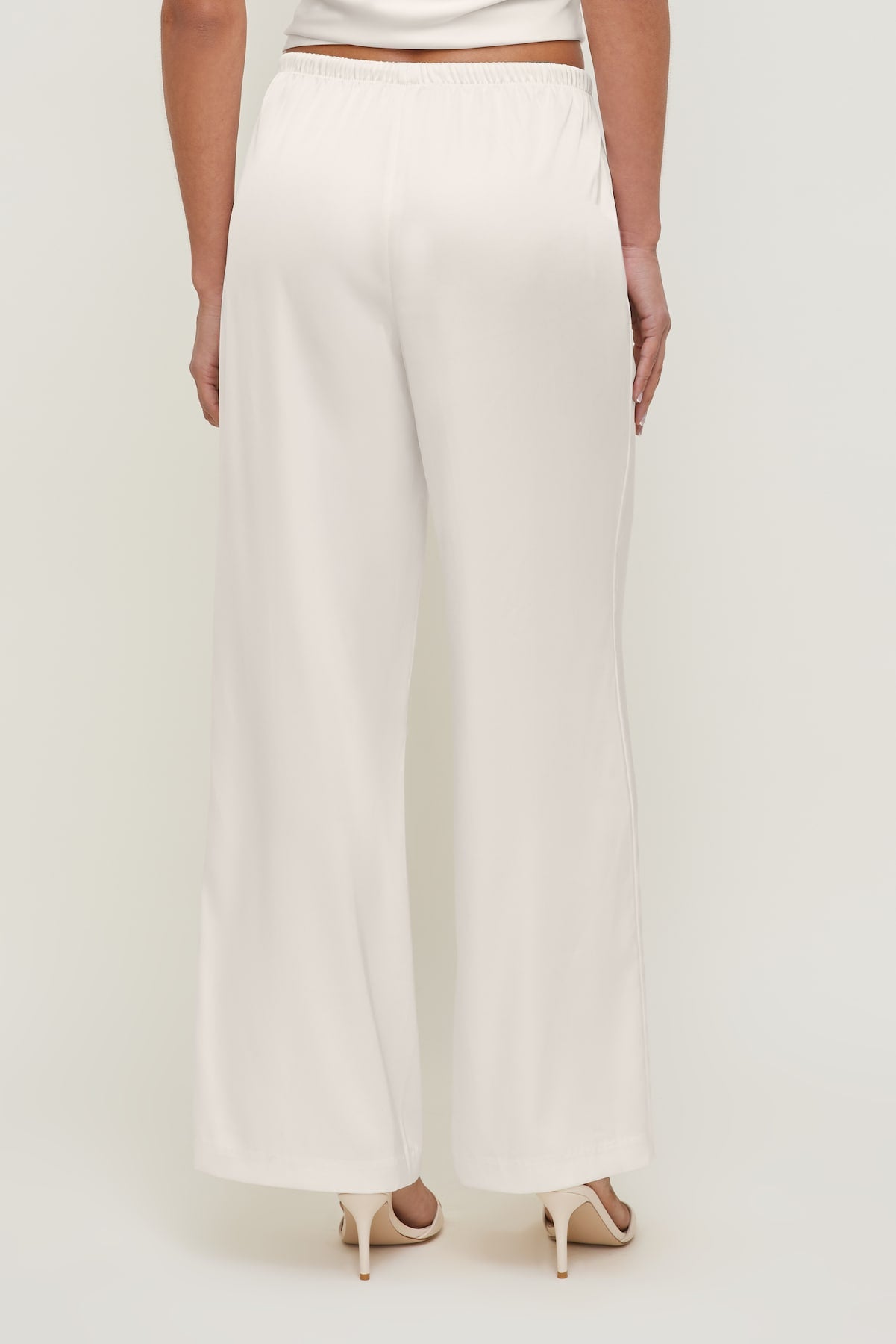 Leo Satin Wide Leg Pants Beige - Dynamite