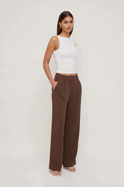 Alex Airflow Wide Leg Pants Brown - Dynamite