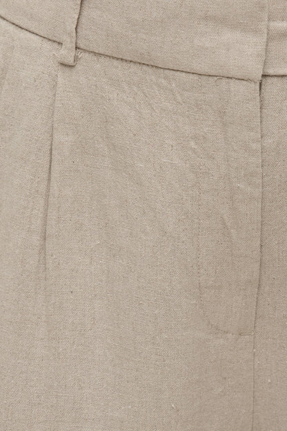 Alex Linen Wide Leg Pants Beige - Dynamite