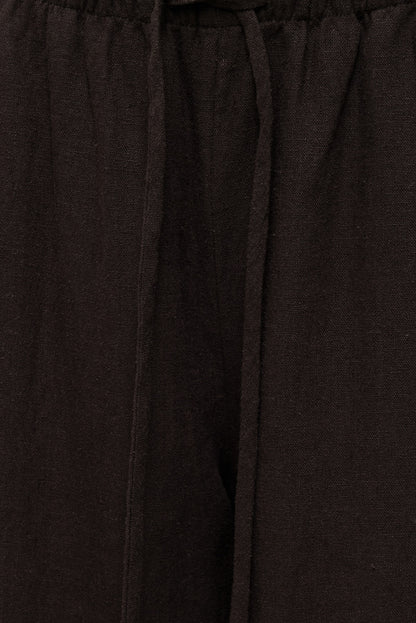 Alex Linen Wide Leg Pants Brown - Dynamite