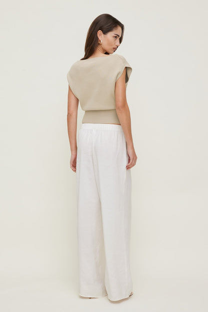 Priya Wide Leg Pants White - Dynamite