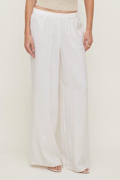 Priya Wide Leg Pants White - Dynamite