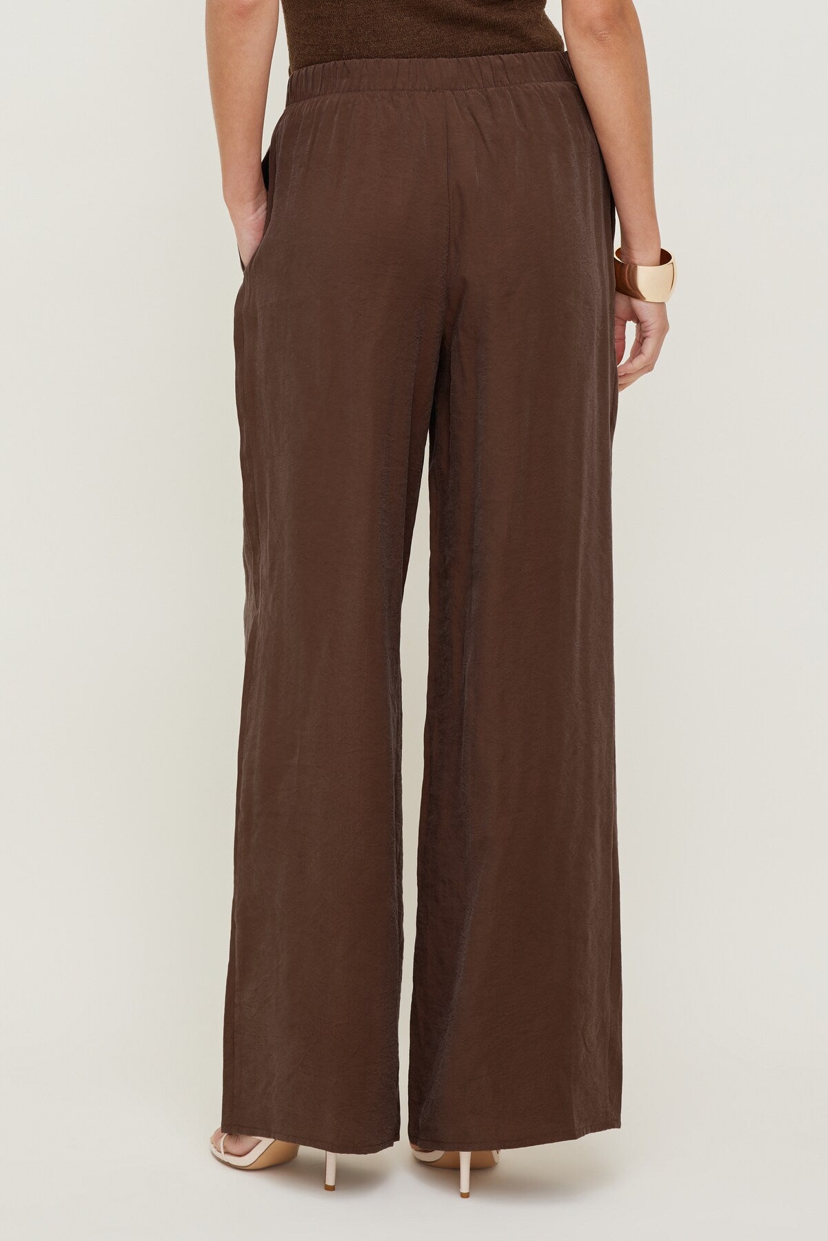 Priya Wide Leg Pants Brown - Dynamite