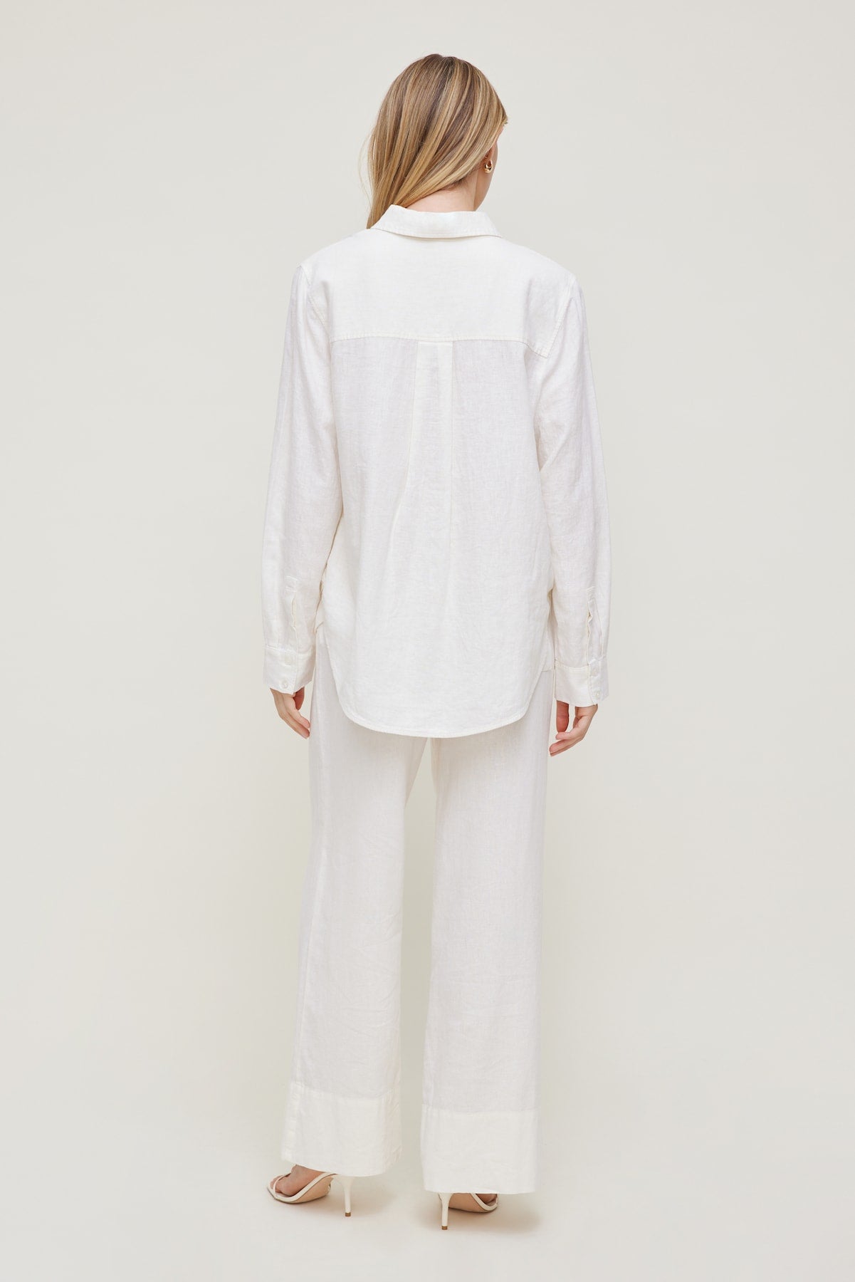 Leo Linen Wide Leg Pants White - Dynamite