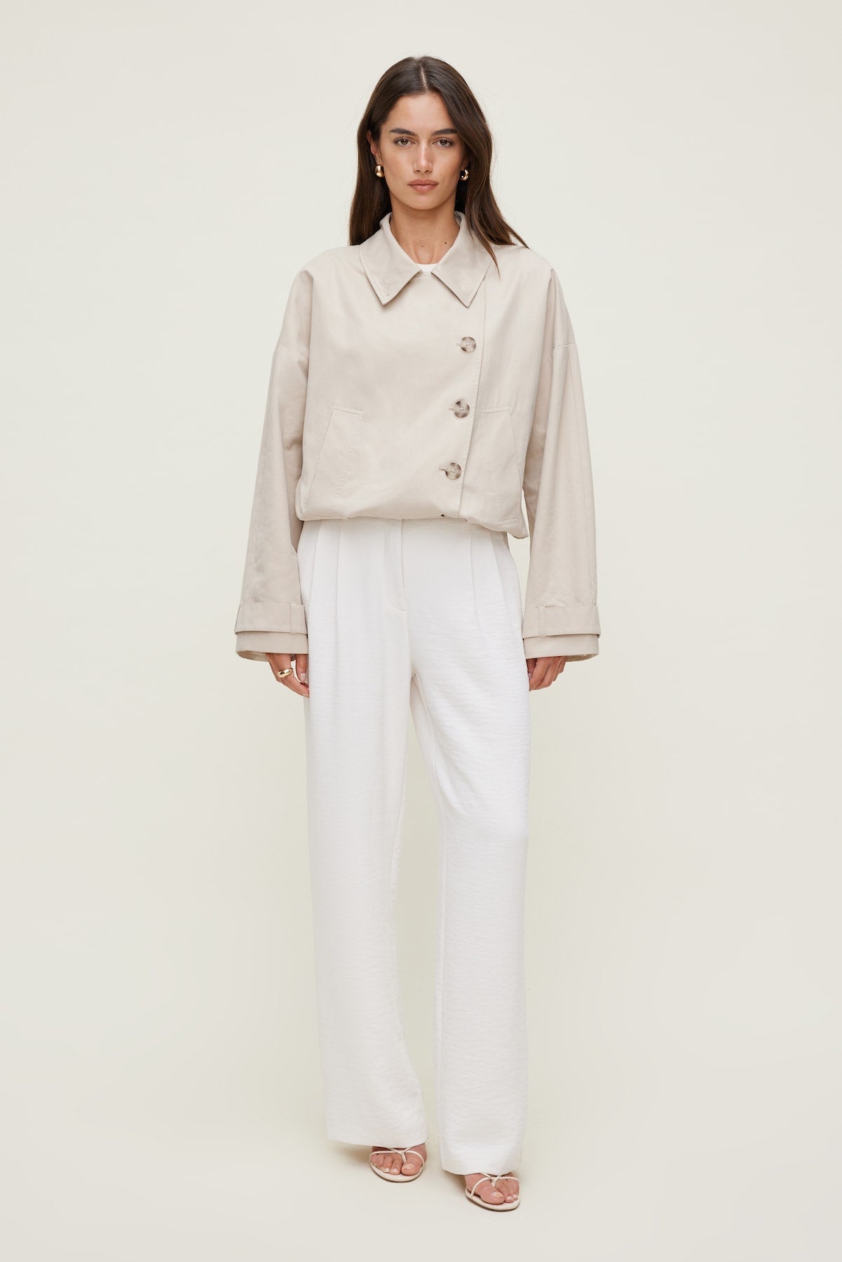 Alex Airflow Wide Leg Pants White - Dynamite