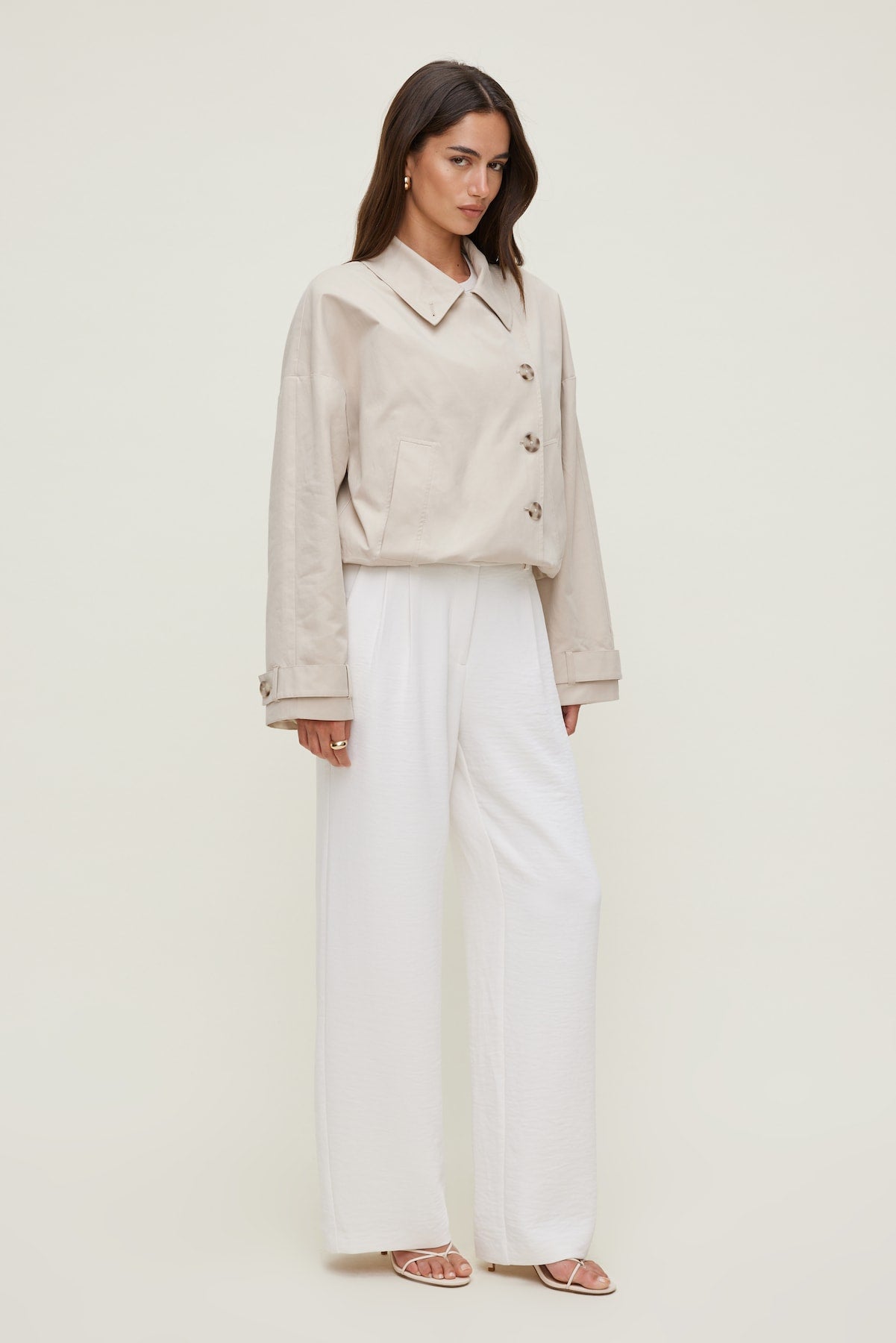 Alex Airflow Wide Leg Pants White - Dynamite