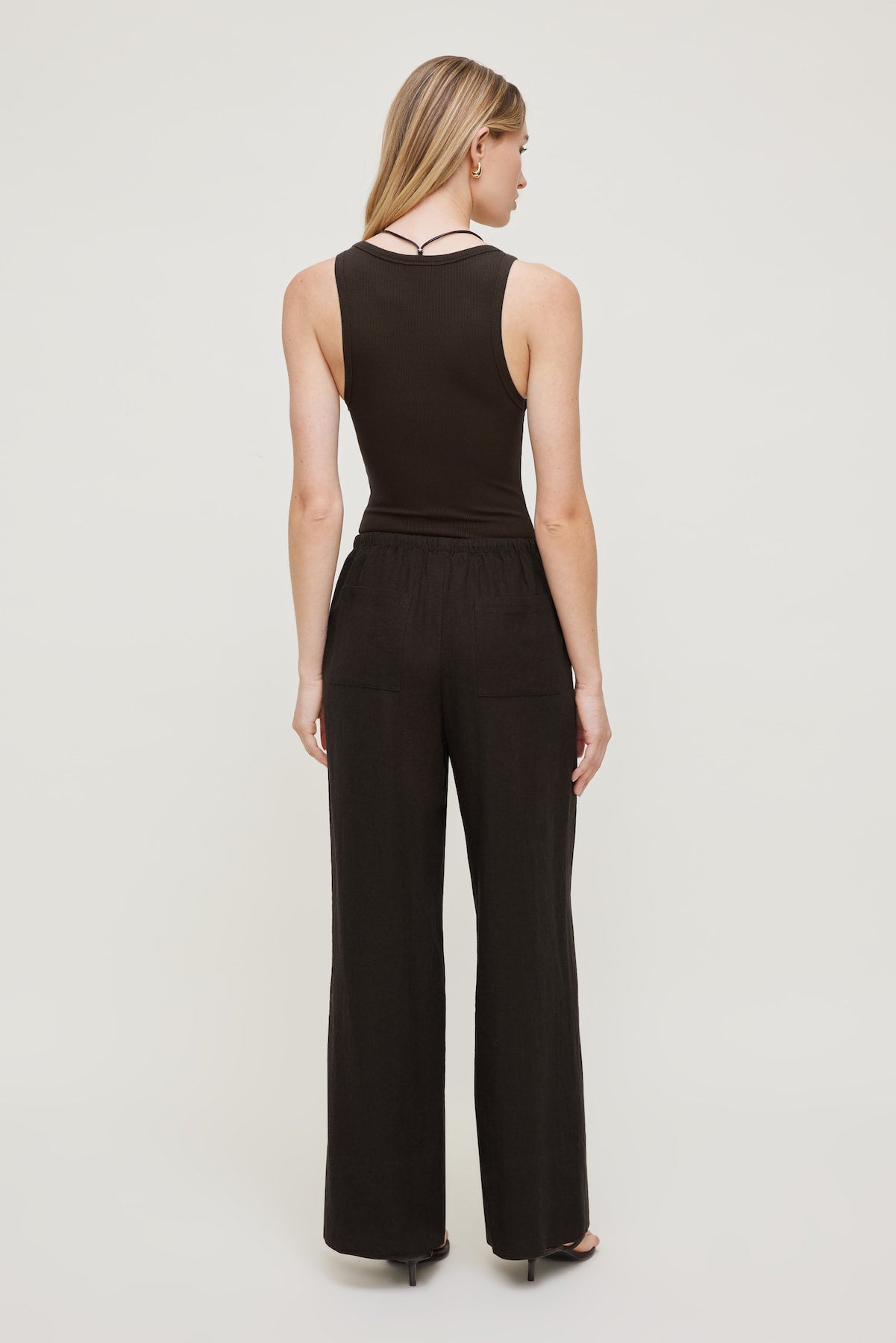 Leo Linen Wide Leg Pants Brown - Dynamite