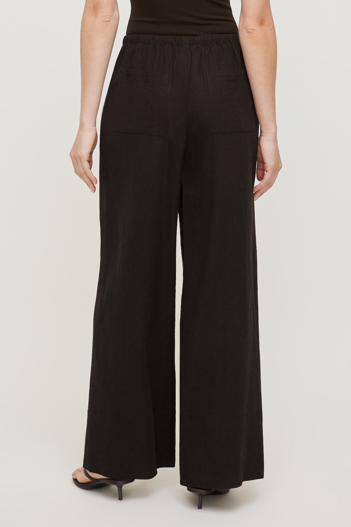 Leo Linen Wide Leg Pants Brown - Dynamite