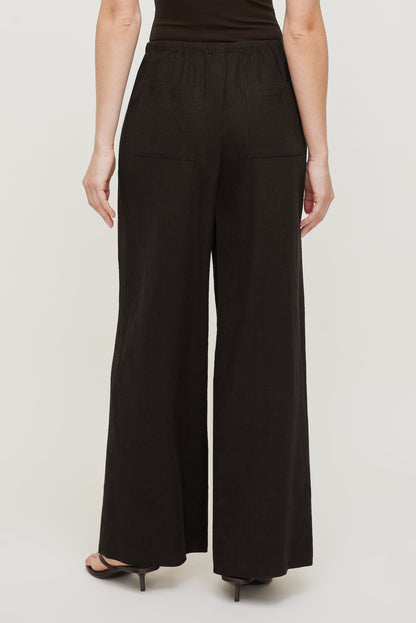 Leo Linen Wide Leg Pants Brown - Dynamite