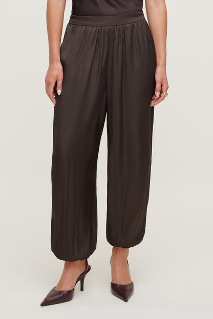 Satin Balloon Pants Brown - Dynamite