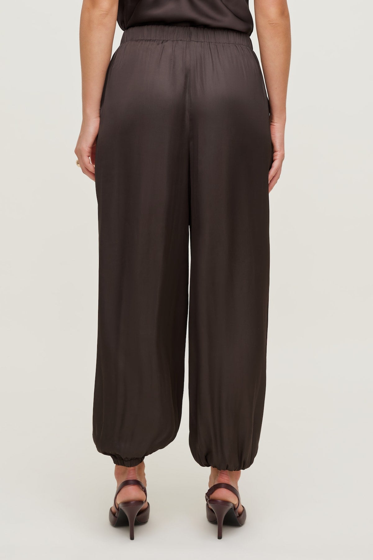Satin Balloon Pants Brown - Dynamite