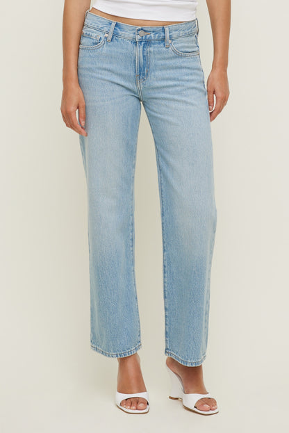 Low Rise Relaxed Straight Leg Jeans Blue - Dynamite