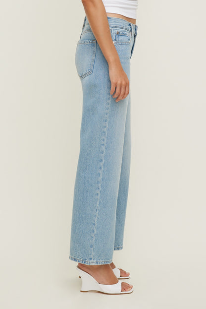 Low Rise Relaxed Straight Leg Jeans Blue - Dynamite