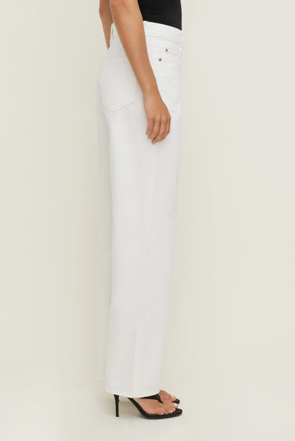 Mika Mid Rise Relaxed Straight Leg Jeans  Beige - Dynamite