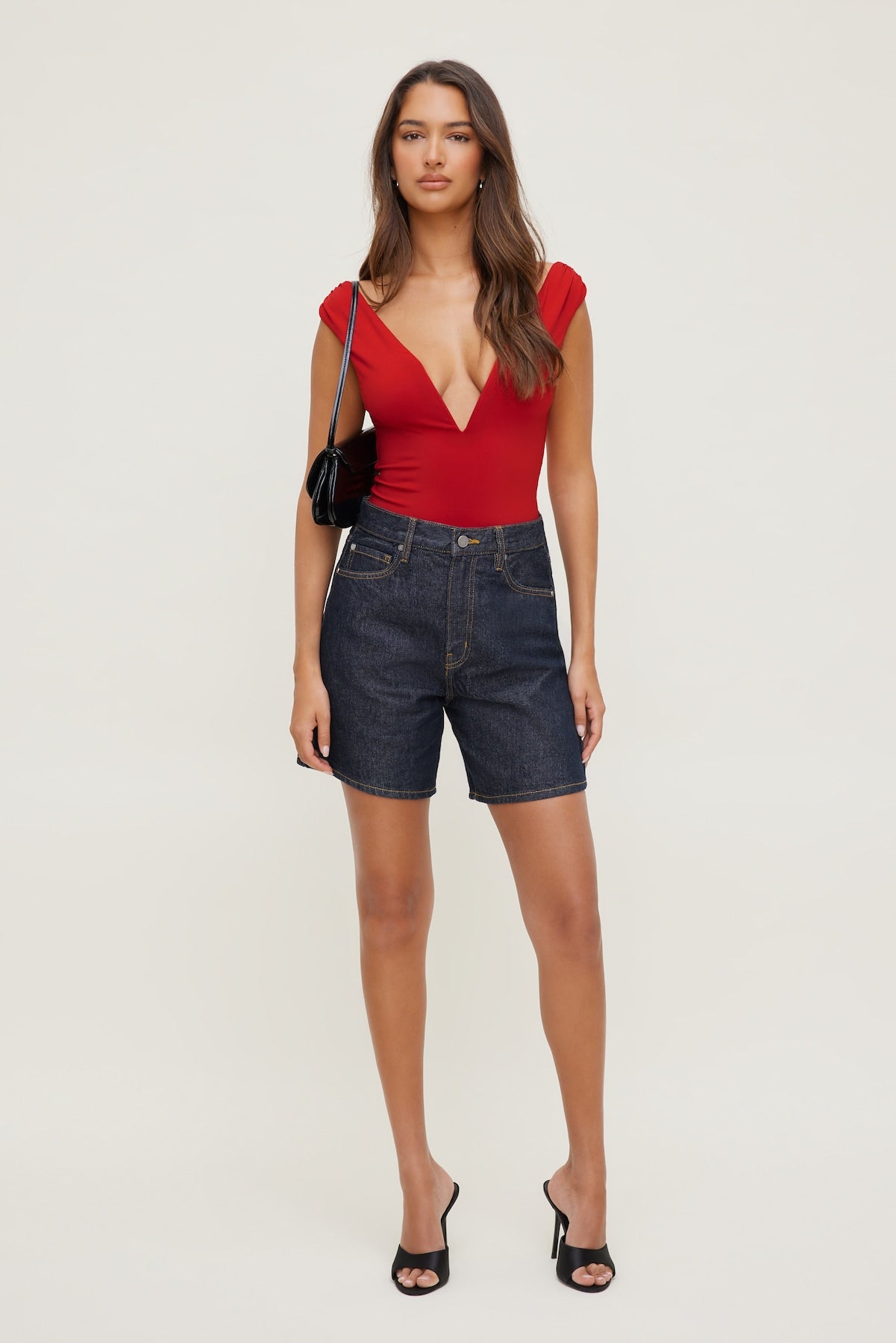 Harper High Rise Jean Shorts Blue - Dynamite