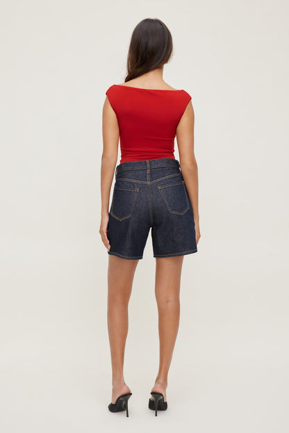 Harper High Rise Jean Shorts Blue - Dynamite