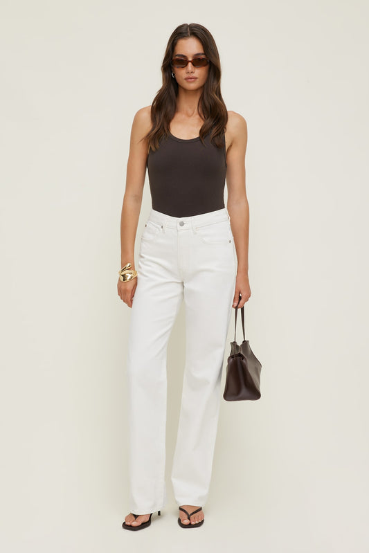 Heidi High Rise Wide Leg Jeans Beige - Dynamite