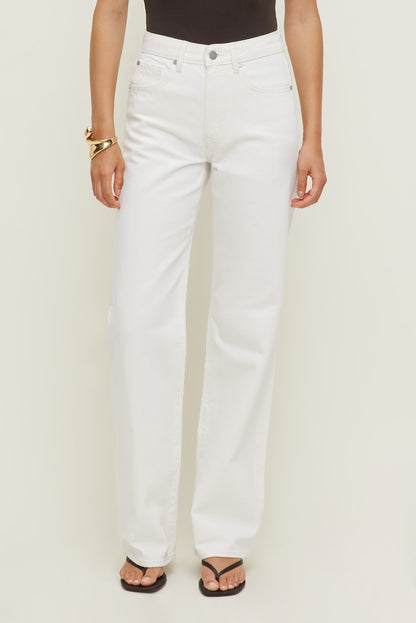 Heidi High Rise Wide Leg Jeans Beige - Dynamite
