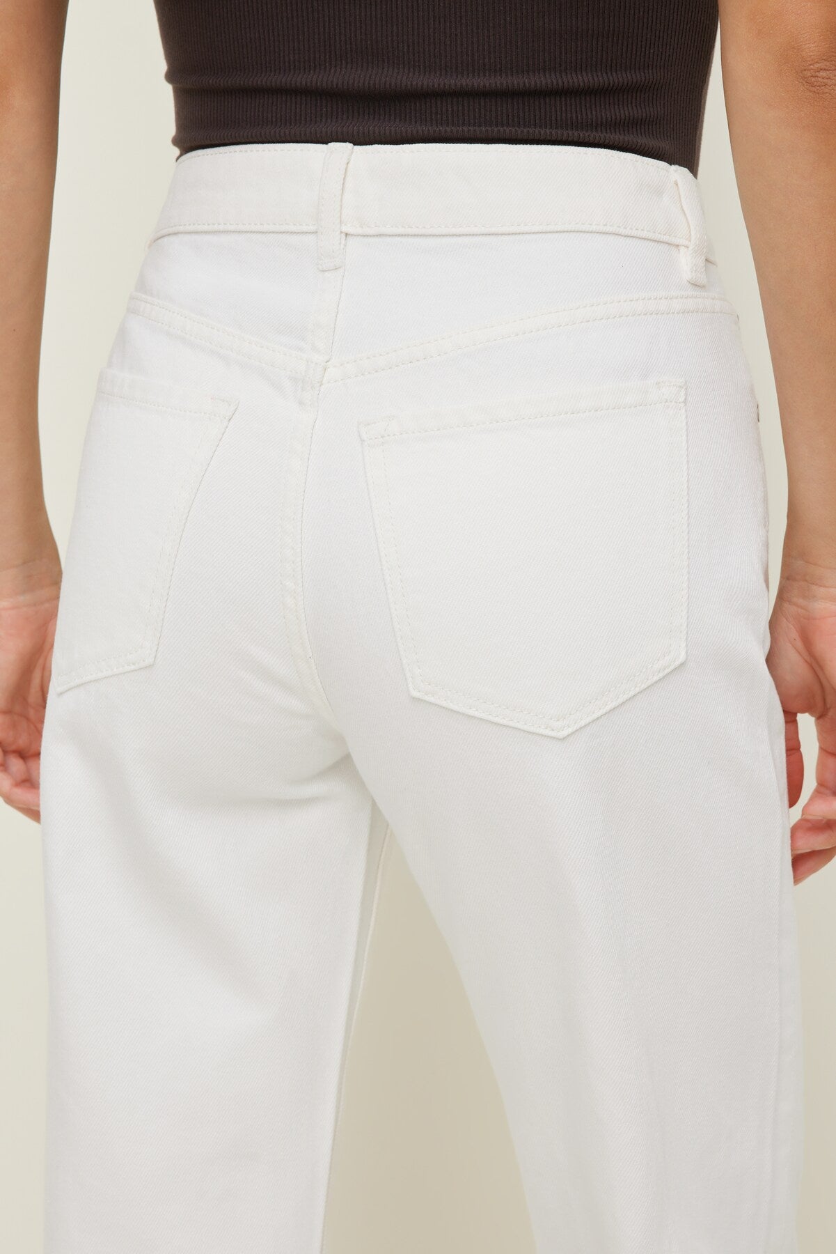 Heidi High Rise Wide Leg Jeans Beige - Dynamite