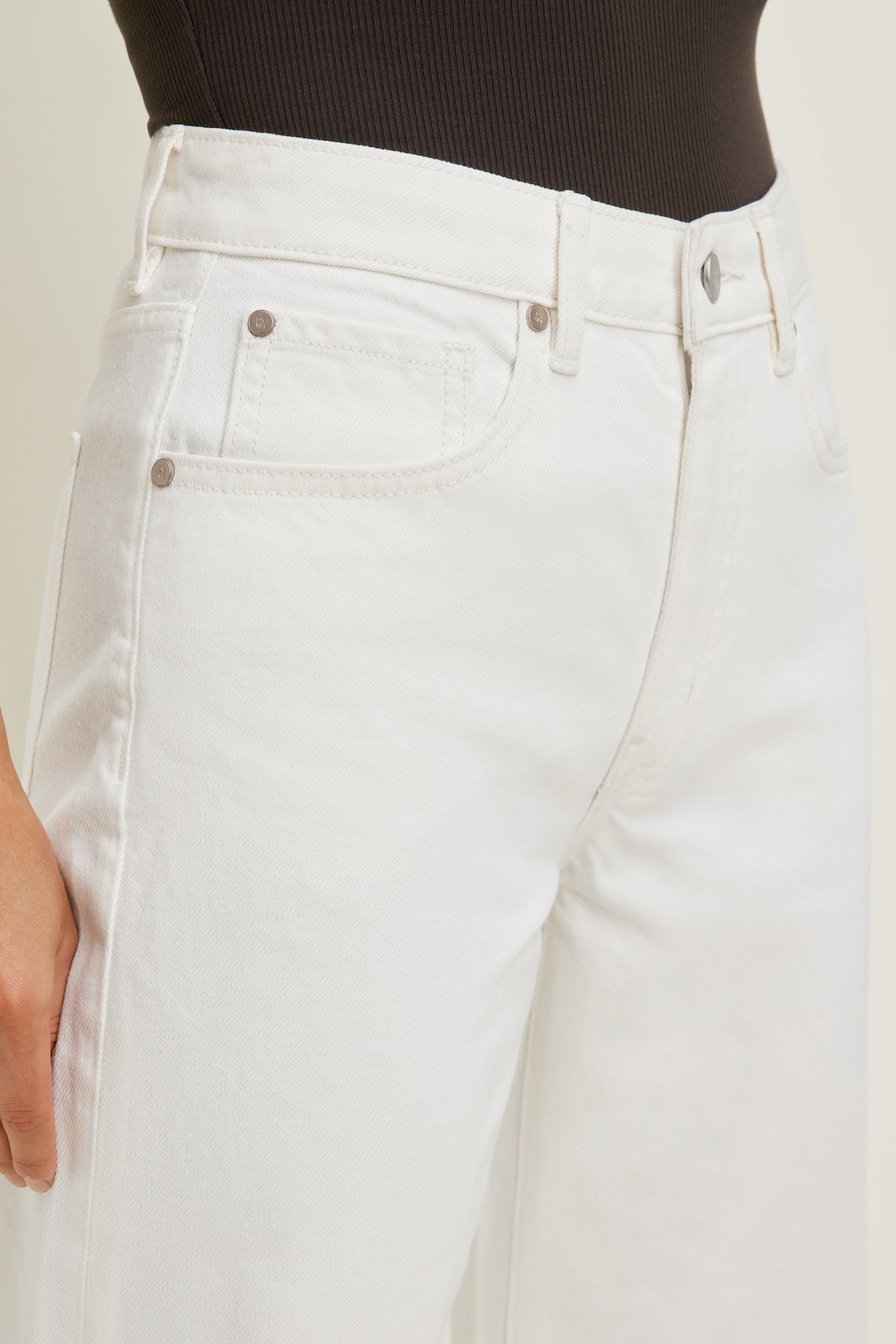 Heidi High Rise Wide Leg Jeans Beige - Dynamite