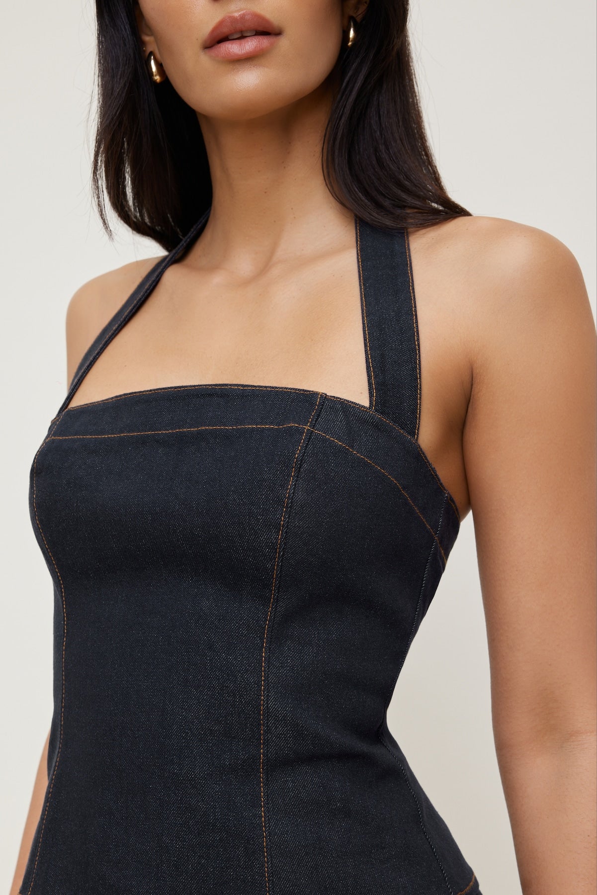 Denim Halter Top Blue - Dynamite