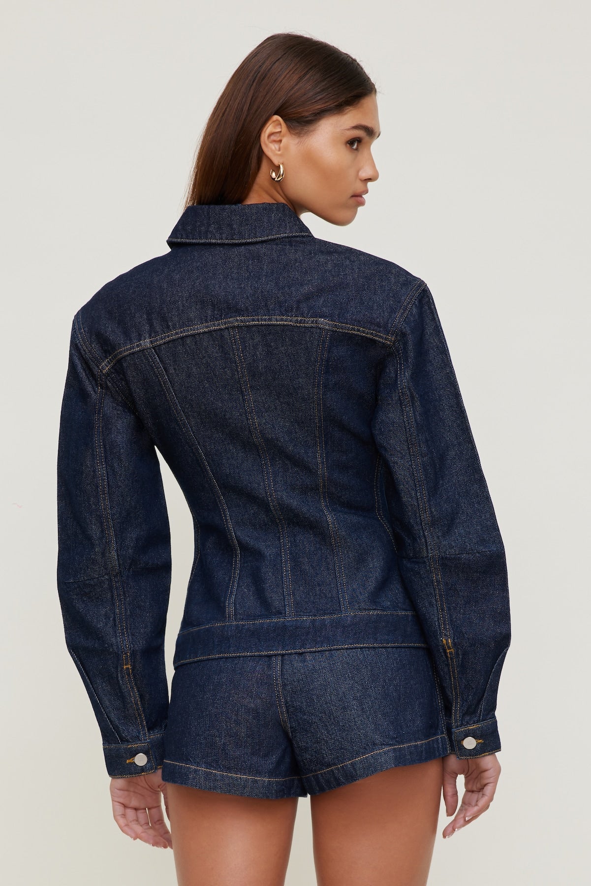 Cinched Denim Jacket Blue - Dynamite