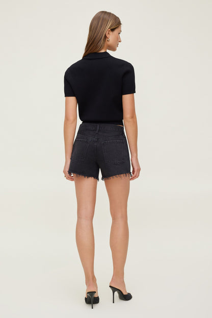James Relaxed Mid Rise Jean Shorts Black - Dynamite