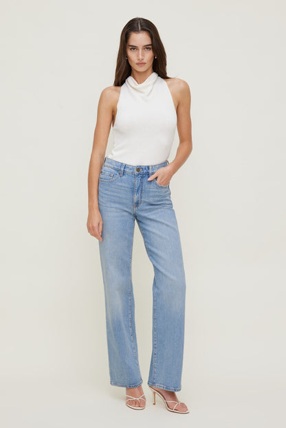 Heidi High Rise Wide Leg Jeans Blue - Dynamite