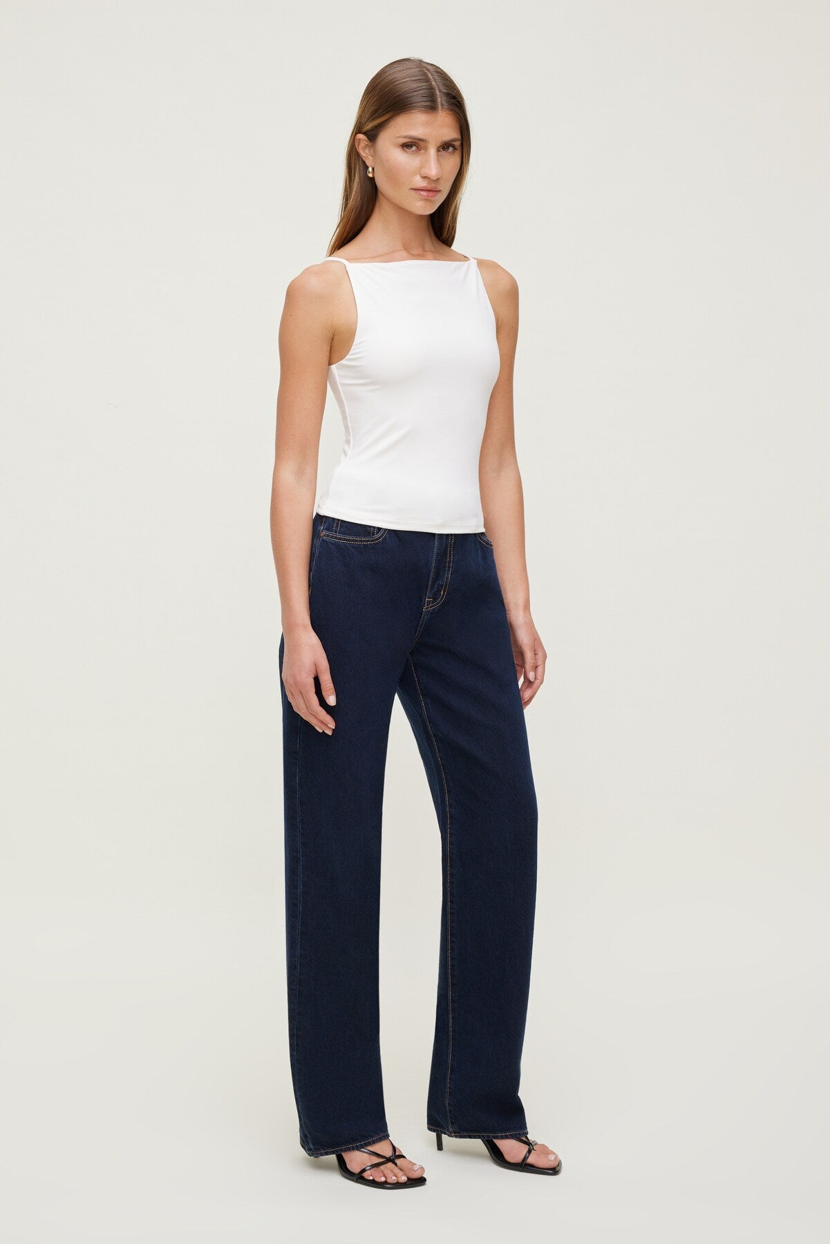 Mika Mid Rise Relaxed Straight Leg Jeans Blue - Dynamite