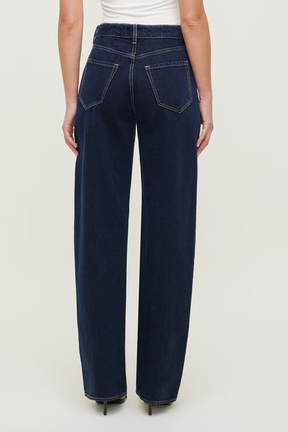 Mika Mid Rise Relaxed Straight Leg Jeans Blue - Dynamite