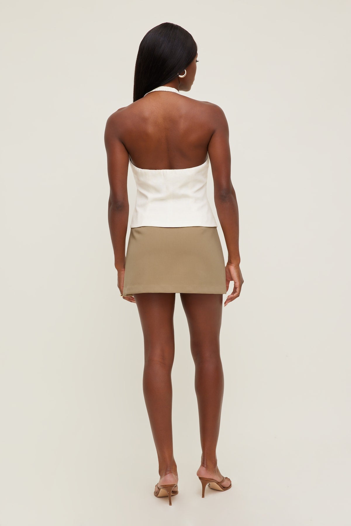 Stacie Mini Skort Beige - Dynamite
