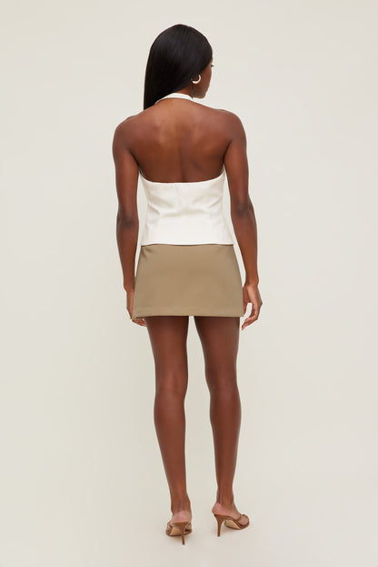 Stacie Mini Skort Beige - Dynamite