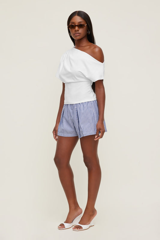 Cotton High Rise Shorts Blue - Dynamite