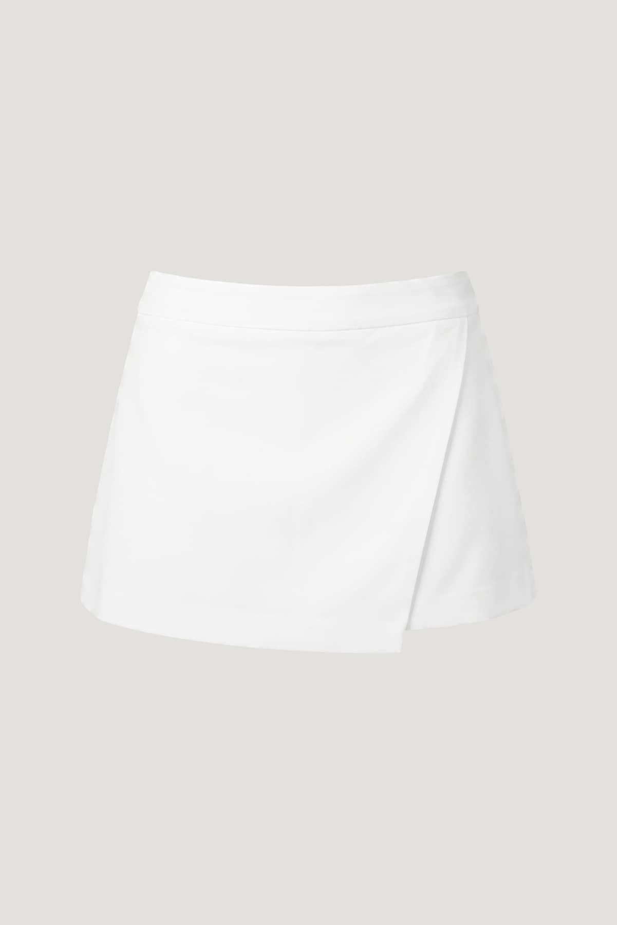 Penny Asymmetric Mini Skort White - Dynamite