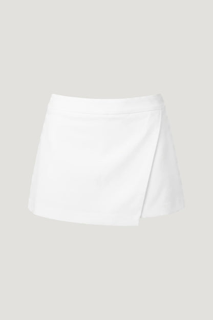 Penny Asymmetric Mini Skort White - Dynamite