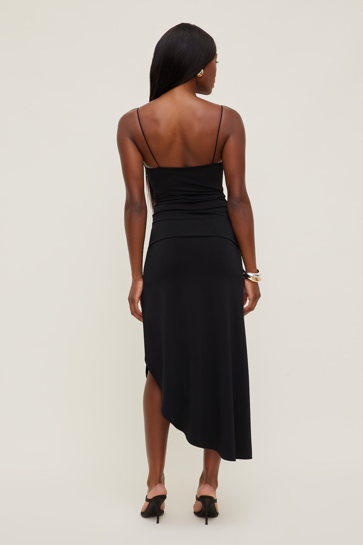 Sculpt Slit Midi Skirt Black - Dynamite